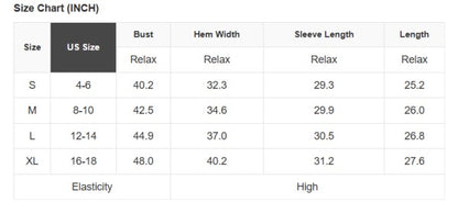 Size chart for Colorblock Raglan Puff Sleeve Mock Neck Sweater, showing bust, hem width, sleeve length, and overall length in inches.